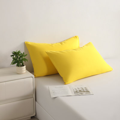 Taies d'oreiller en microfibre brossée avec fermeture à enveloppe, housses de coussin confortables toutes saisons, paquet de 2