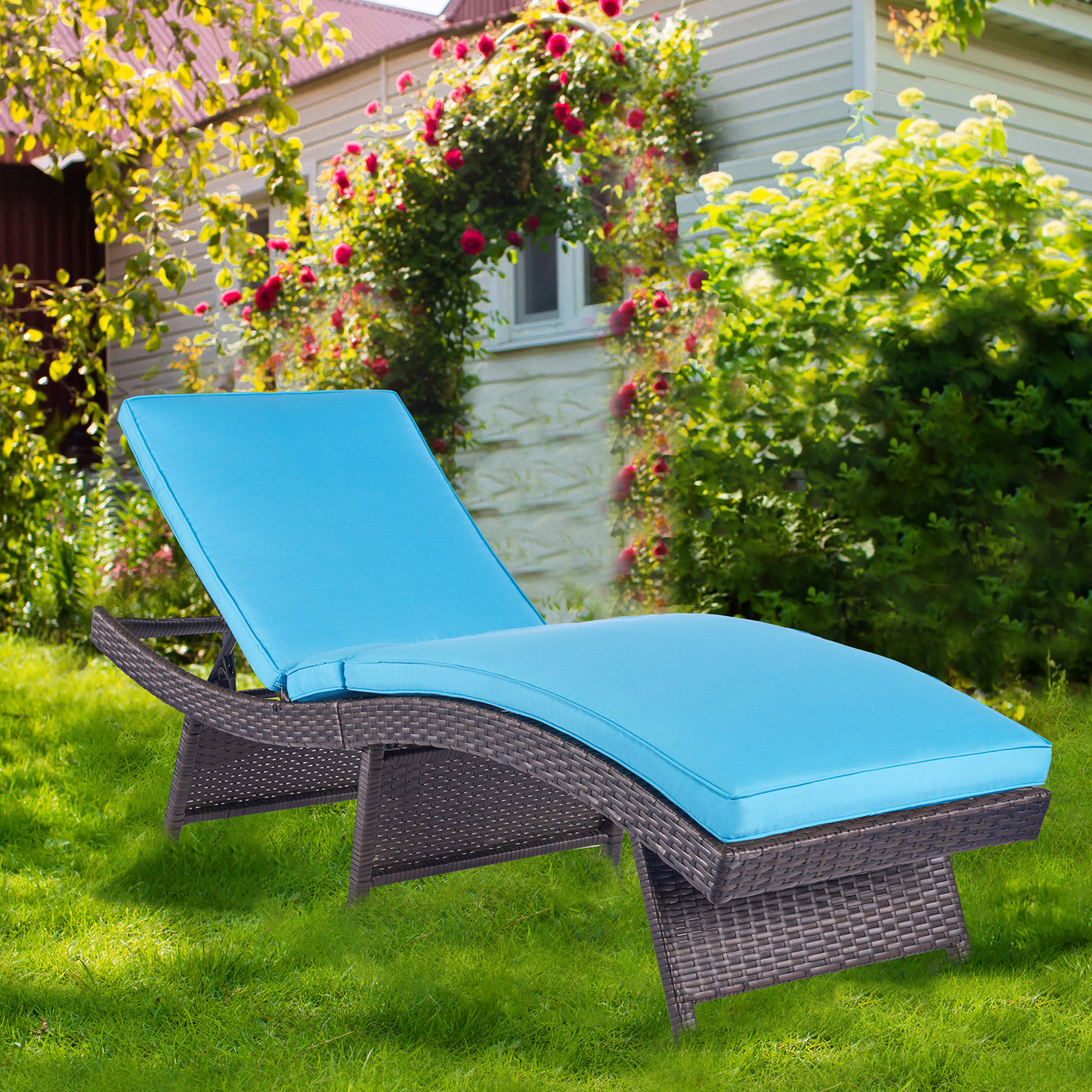 Ebern Designs Outdoor Wicker Chaise Lounge Wayfair Canada