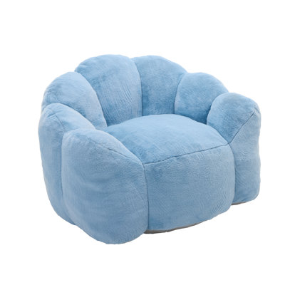 Compression Bean Bag Sofa Chair For Adults, Faux Fur Lazy Sofa Chair With Pull Ring, No Assembly Ergonomic Lounge Chair For Living Room Bedroom