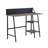 Modern Rustic Writing Desk In Oak With Strong Metal Frame Top And Black Legs For Workspace