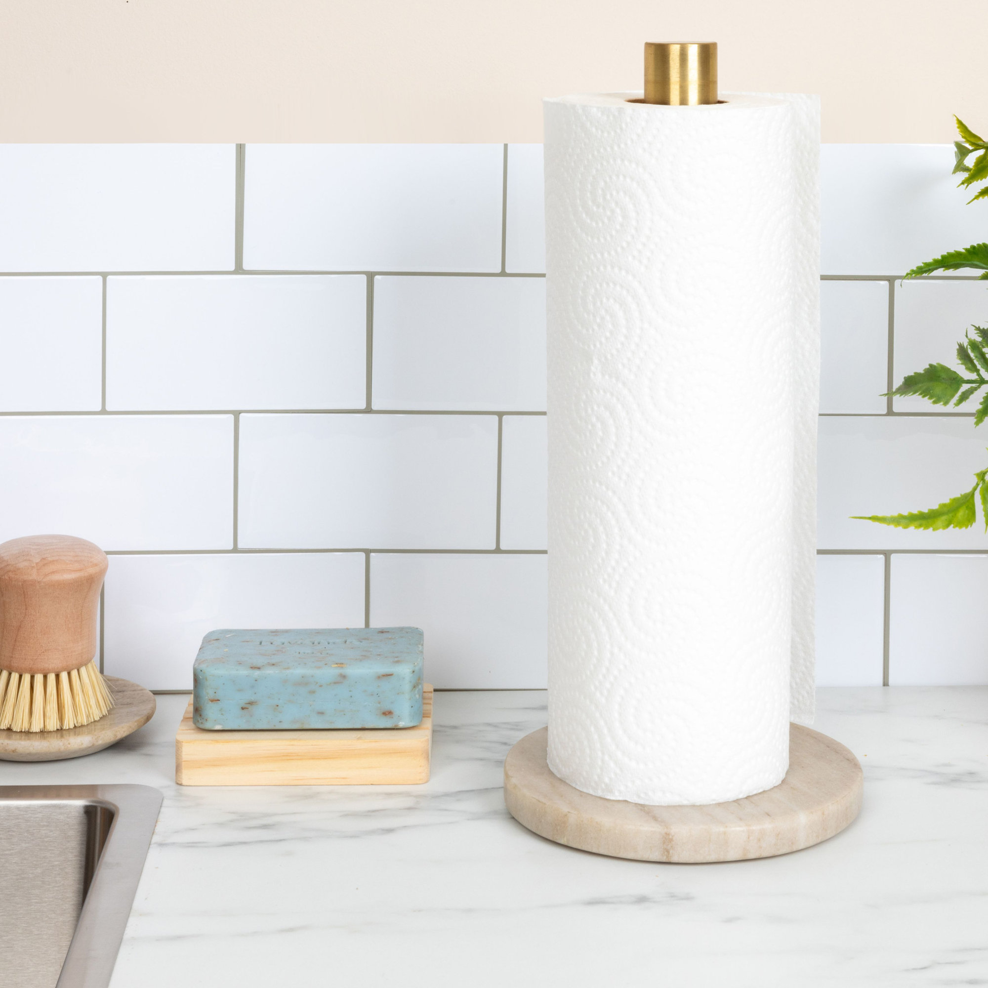 Free Standing Paper Towel Holder, Beige