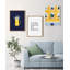 «Think Happy Be Happy Blue» par Maggie Price of Hunt and Gather Goods, reproduction d'art sur toile encadrée