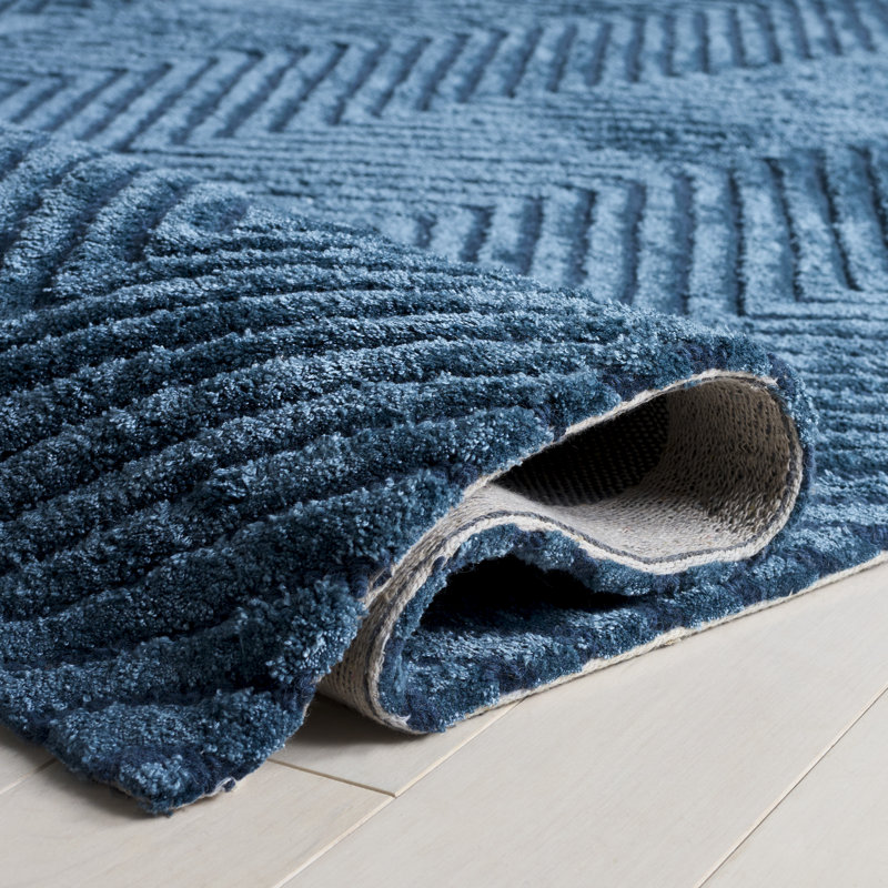 Glamour 801 Hand Tufted 80% Wool; 10% Viscose; 10% Cotton Chevron Rug, 5'-0" X 8'-0" Rectangle