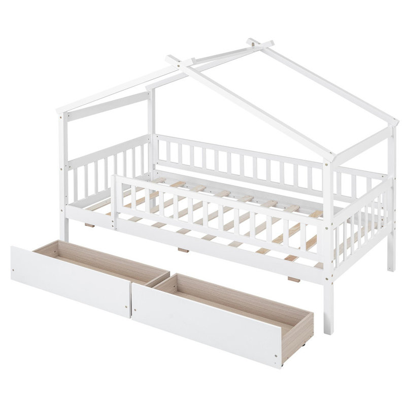 Lit simple en bois pour la chambre, Blanc
