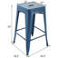 Ensemble de 2 tabourets de bar empilables en métal, tabourets de bar à hauteur de comptoir, tabourets de patio industriels de 24 pouces et tabourets sans dossier-875443008