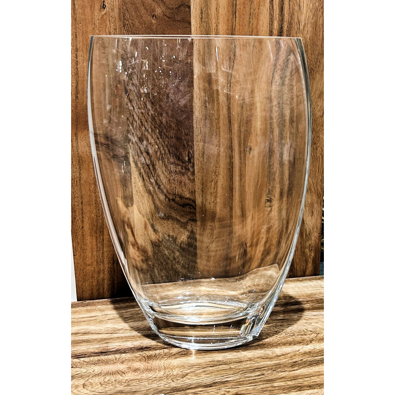 Handmade Lead Free Crystal Table Vase, 11.75" H x 8" W x 4" D