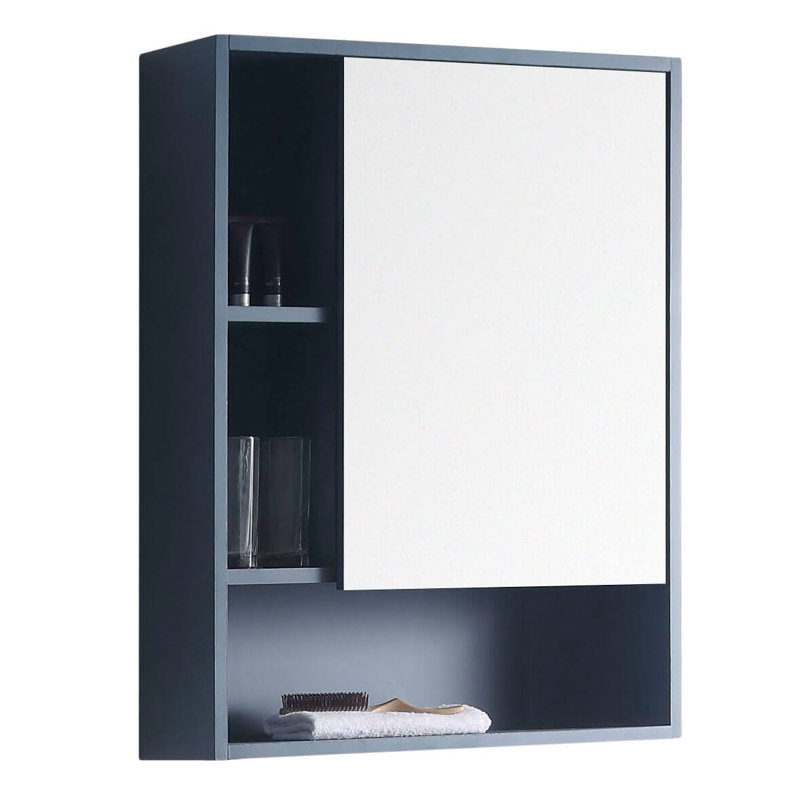 Jensen 24'' W 30'' H Surface Framed Medicine Cabinet Mirror 4 Fixed, Right, Blue