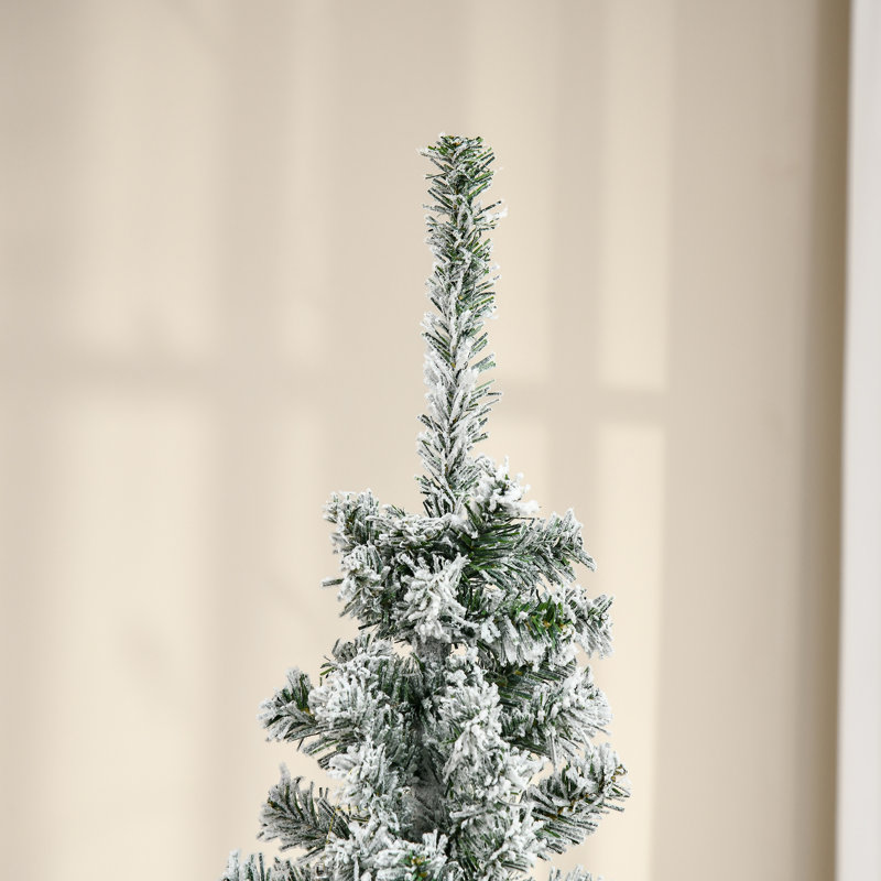 Arbre de Noël artificiel mince enneigé 6 pi HOMcom, 492 branches réalistes