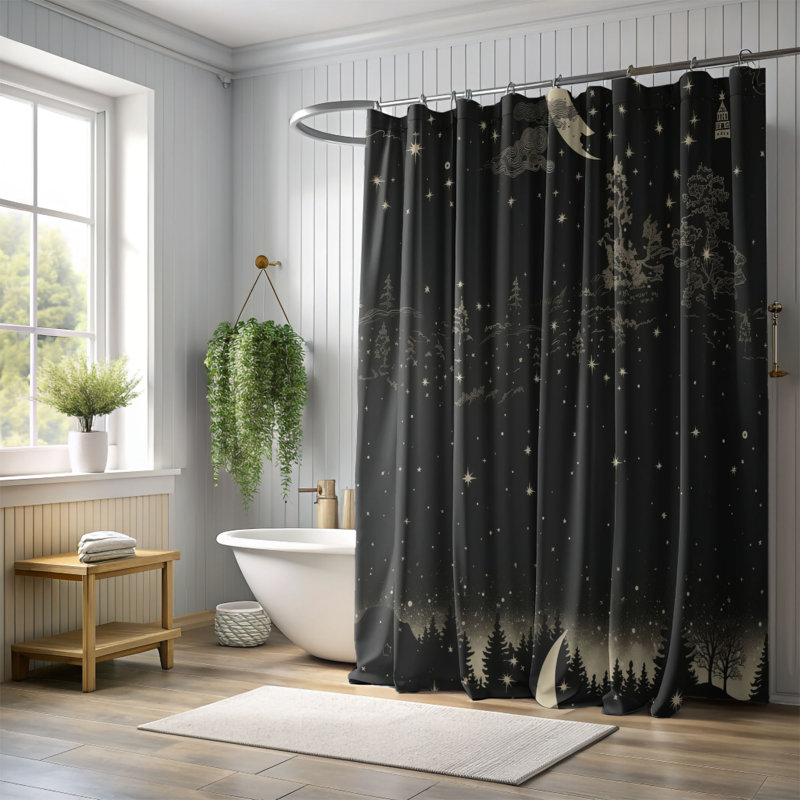 Luzon Abstract Shower Curtain, 74"H x 71"W