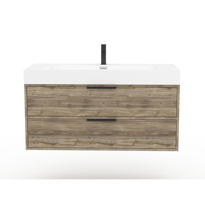  Ensemble de meuble-lavabo simple mural 42 po, Mousseline de soie