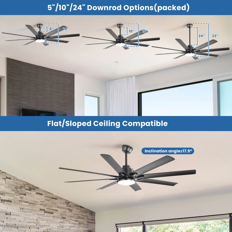 Brixham 66" Ceiling Fan with LED Light & Smart Control