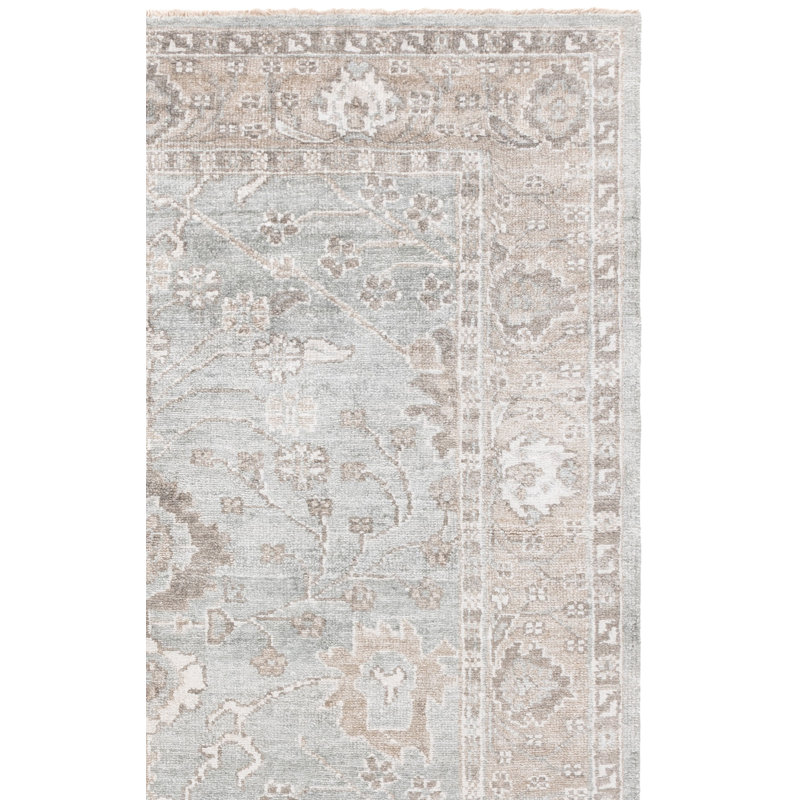 Oushak Hand Knotted Viscose Rug, Rectangle 8' x 10'