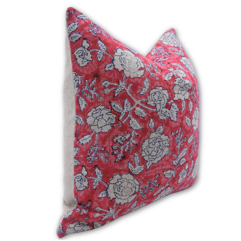 Fabdivine Premium Thick Linen Rameshwaram Decorative Pillow Cover Handmade Cushion for Sofa Couch Bed Size- 18X18 Inch