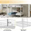 Lit superposé carré en fer carré avec deux lits doubles, structure, résiste à l'usure, économise de l'espace au sol, blanc et blanc de 137 cm x 190 cm, lit multifonctionnel, espace de couchage, structure robuste, chambres partagées