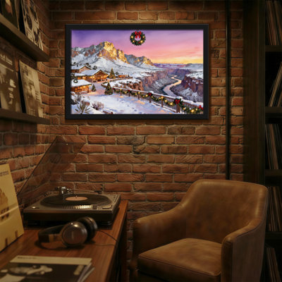 Christmas Winter Mountain Lodge Christmas Scene