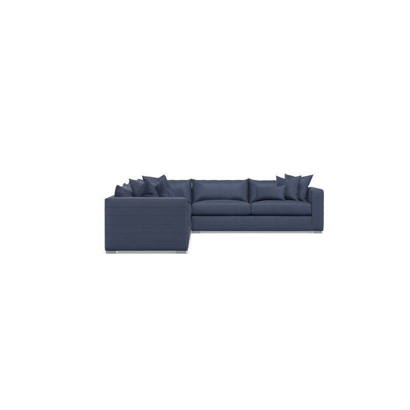Sectional, Blue Polyester, 32.5" H x 157" W x 120.5" D