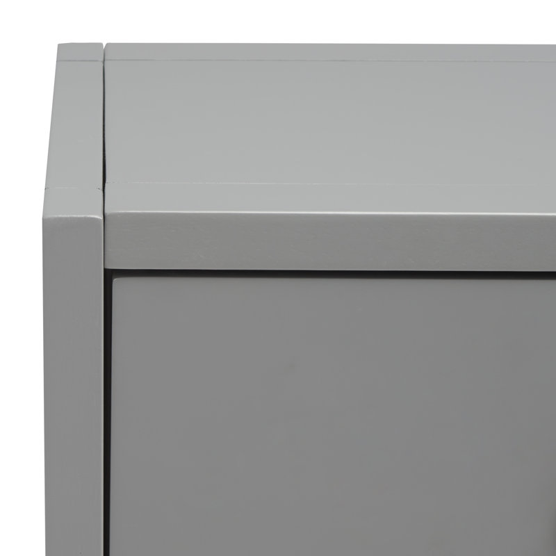 Amish Gray Matte Finish Console Table with Dual Storage Drawers