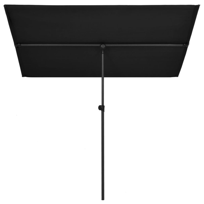 Garden Parasol with Aluminium Pole 180x110 cm, Black
