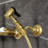 Kingston Brass Heritage Double-Handle 3-Hole Wall-Mount Bridge Kitchen Faucet With Brass Sprayer-106973545