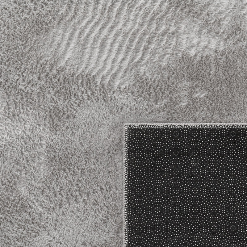 Aariyah Uniform Color Shag Area Rug, Oval 150 x 170cm