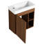 Meuble-lavabo de 20 po, lavabo en résine, porte, design élégant, peu encombrant, meuble-lavabo mural à abat-jour en noyer de 20 po