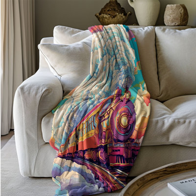 Rainbow Rails Ride - 1 pièce Sherpa Premium - impression d'art luxueux