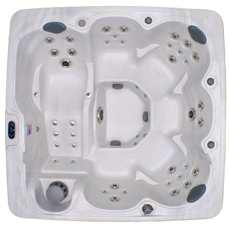 Home And Garden Spas 220 Volt 6 Person 71 - Jet Acrylic Square Standard (Hardwired) Hot Tub with Ozonator