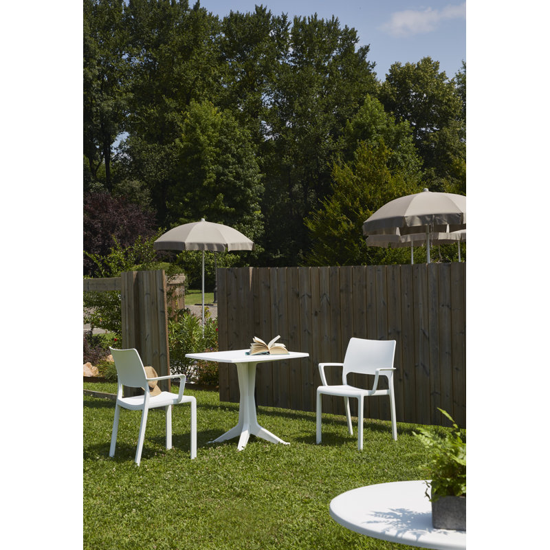 Table de salle à manger en plastique Patio Perfection, Blanc