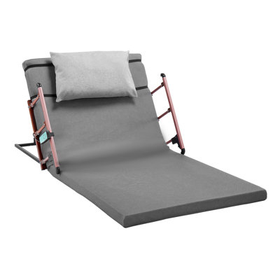 Electric Adjustable Bed Wedge Pillow with Foldable Guardrail, Remote Control Backrest Riser for Reading & Relaxing