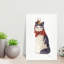 Christmas Cat Ornament Whimsical Abstract Contemporary Cat Landscape Nature Wall Art Print 1 Piece Wrapped Canvas Wall Art-1943966570