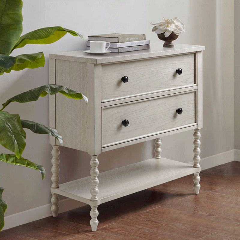 Commode décorative 2 tiroirs, Blanc