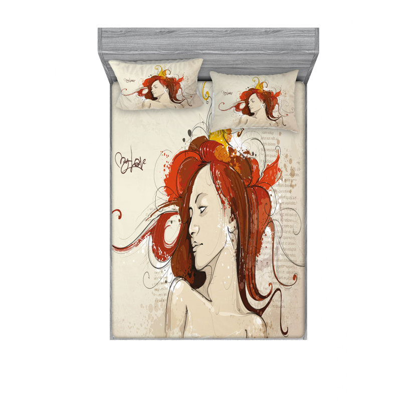 Ensemble de draps en grunges pour femmes, Ensemble de drap pour grand lit avec drap-housse