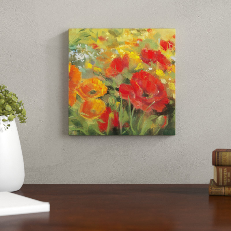 «Oriental Poppy Field I» - reproduction, H 35 po x l 35 po x P 1,5 po, Toile