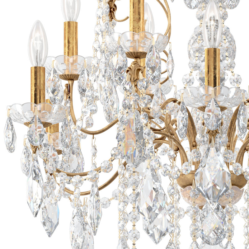 Century 12 - Light Glass Chandelier, French Gold