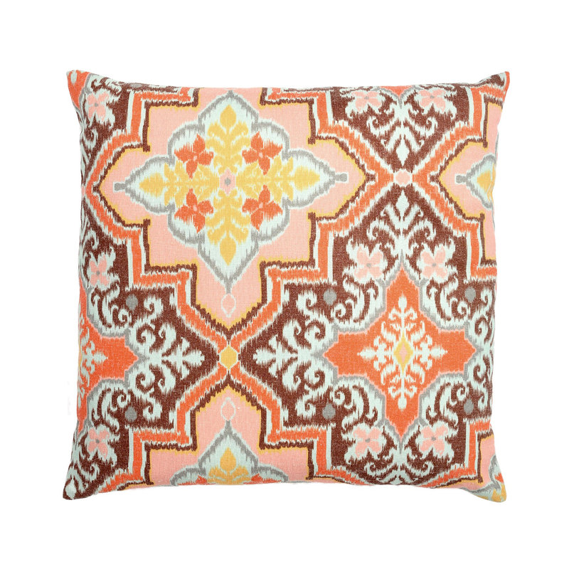 Pattern With Polyester Insert Pillow, Yellow/Orange/Brown/Pink