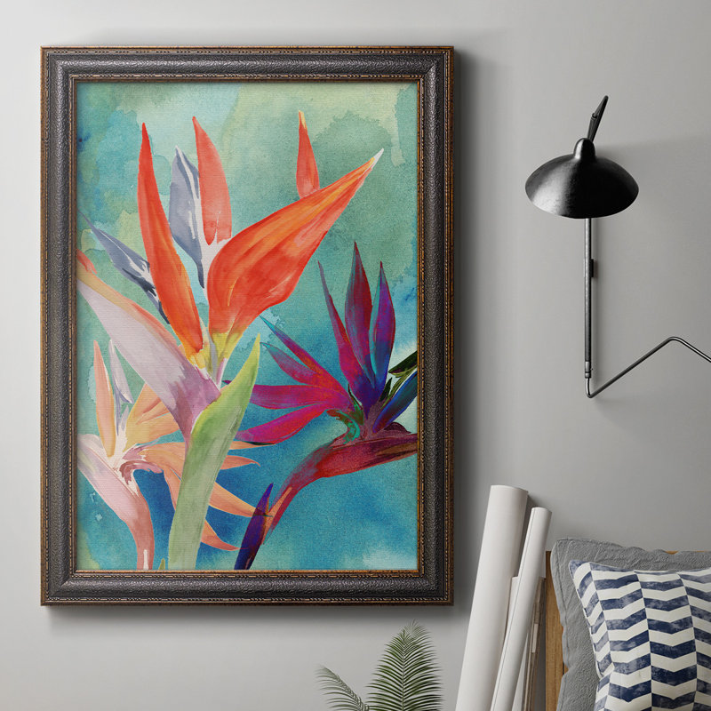 «Vivid Birds of Paradise I», reproduction d'art sur toile, H 36 po x l 24 po x P 2,5 po