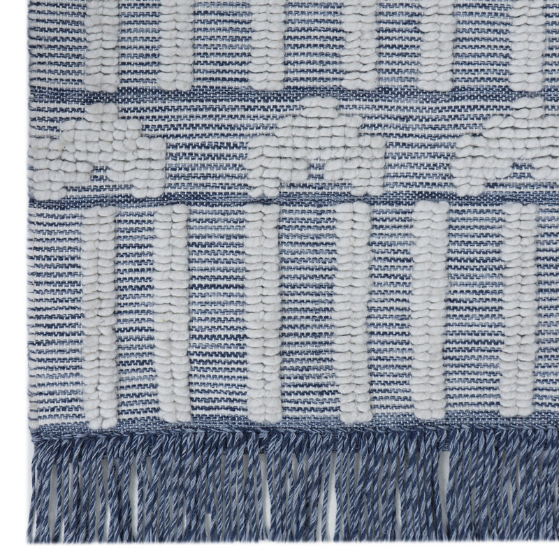 Moroccan Area Rug in Denim Blue, Runner 2'6" x 7'