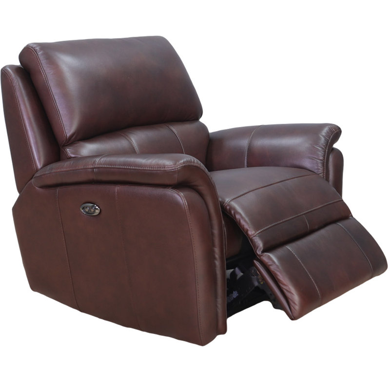 Kairat Top Grain Leather Power Recliner, Etasha Congo Brown Genuine Leather