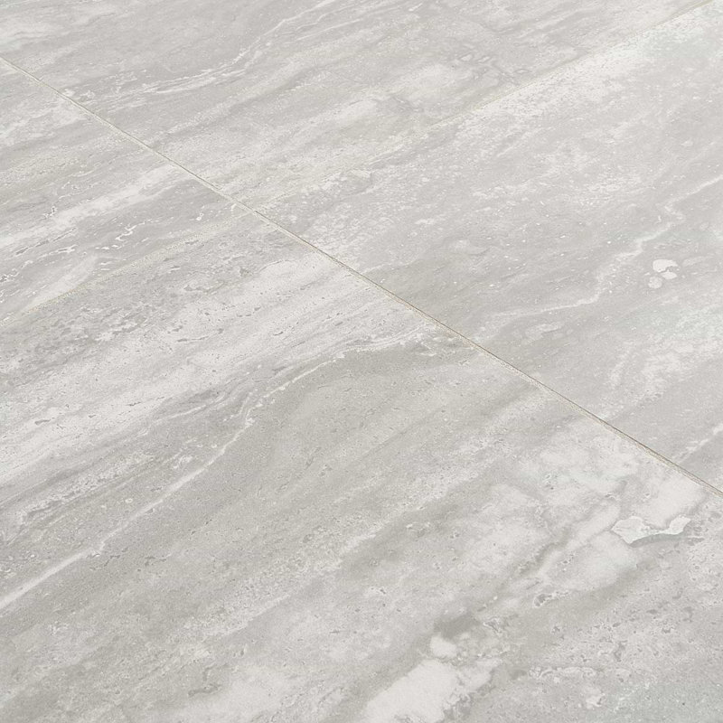 Basic Travertine 24x48 Matte Porcelain Tile, Silver