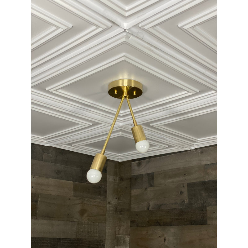 Fontainbleau Semi Flush Mount, Raw Brass