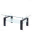 Table basse de salon en verre trempé transparent à 2 niveaux-2127526087