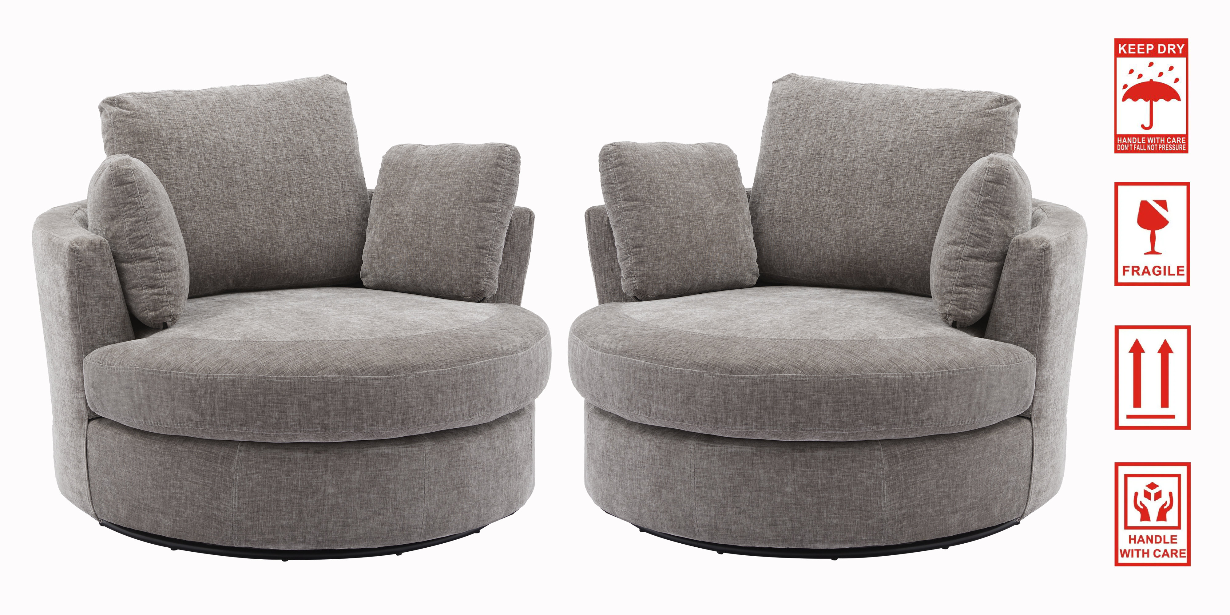 Rosdorf Park Dahlonega Upholstered Swivel Barrel Chair & Reviews