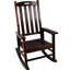 Fauteuil à bascule intérieur / extérieur haut dossier brun, surdimensionné, bois de sapin, facile à assembler, grand dossier surdimensionné, large, bois