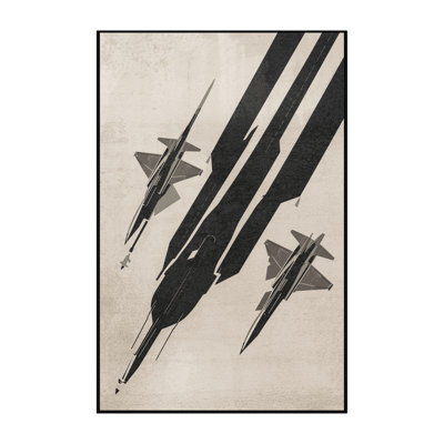 Soft Plush Edens Fighter Jet Squadron Industrial Geometric Area Rug in Beige – Black Binding