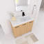 Ensemble de meuble-lavabo sur pied 36 po avec lavabo en résine blanche, portes à fermeture en douceur