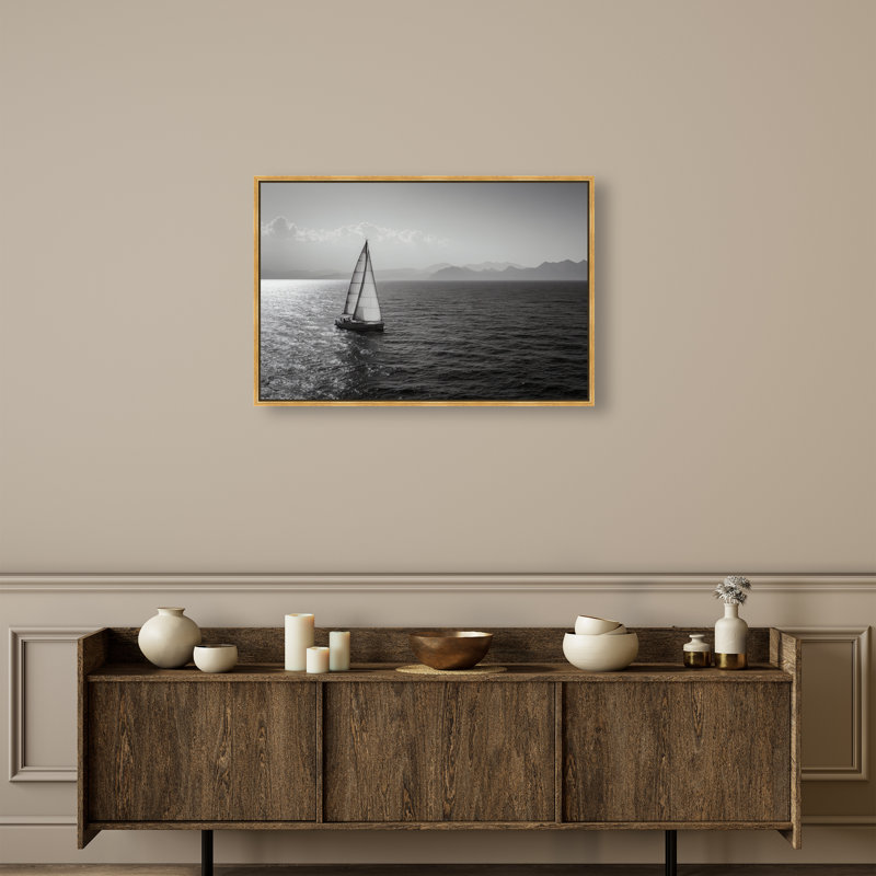 Edge Of Silence Print by Oliver Gal, 25"H x 37"W, Gold Floater Frame