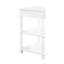 Table de coin Aleshire blanc lait 33,8 po, pieds en bois massif, offrant des solutions de rangement pratiques-121275959