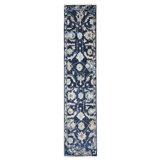 Timeless Fusion Hand Knotted Wool Floral Area Rug in Blue