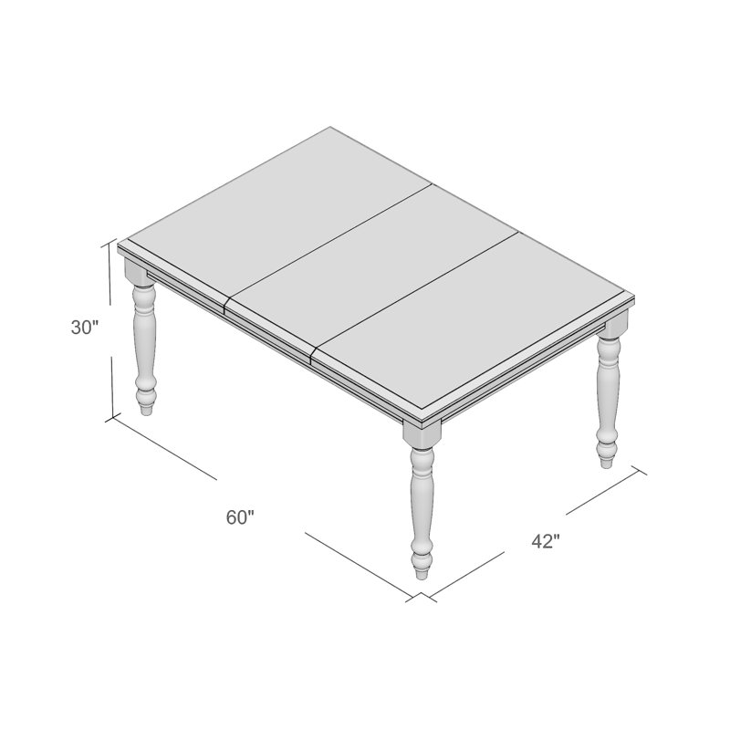 Martello Extendable Solid Wood Top Four Leg Base Dining Set, Almond / Wheat