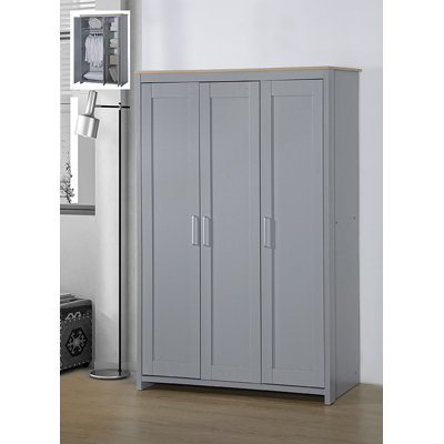 Suisun 3 Door Wood Wardrobe